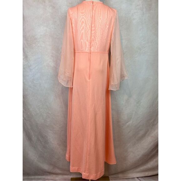 Vintage 1970s Angel Sleeve Plus Size Dress Large Mod MCM - Picture 5 of 13